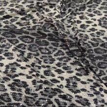 Leopard print sequin fabric knitted elastic beads