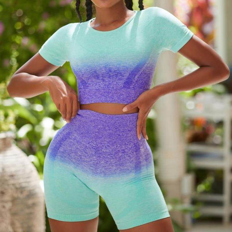 women for suits yoga gradient sports running fitness