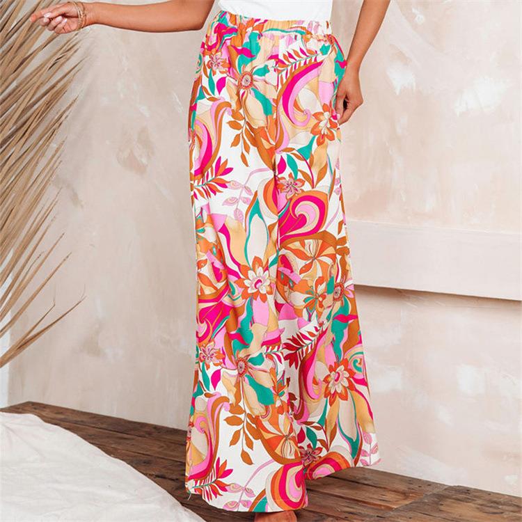 dress hem split wrap knot side neck surplice lantern print