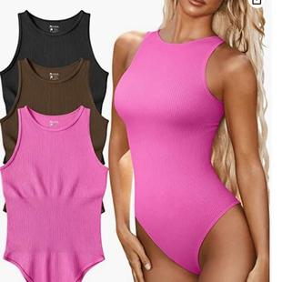 lady chic bodysuit femme casual club color playsuits
