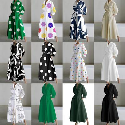 One-piece commuting fashion POLO collar lining long sleeves