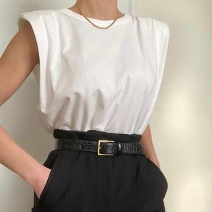 pad temperament bottoming ladies vest top fit shirt loose