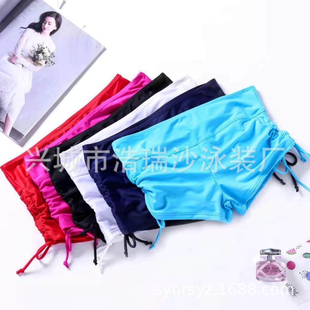 Womens drawstring swimming sports trunks shorts exposed