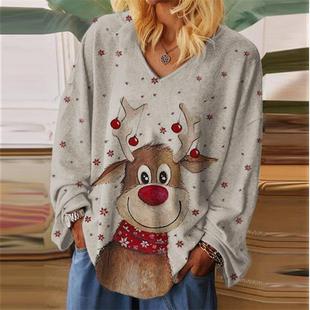 autumn street christmas shirts print long mens winter
