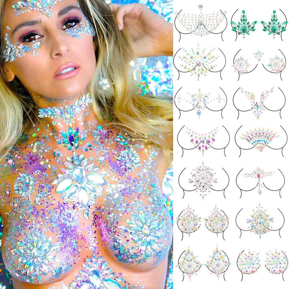 nipple crystal bra stickers adhesive bra petal pasties