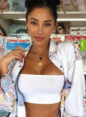 female for tops crop strapless sleeveless backless colour