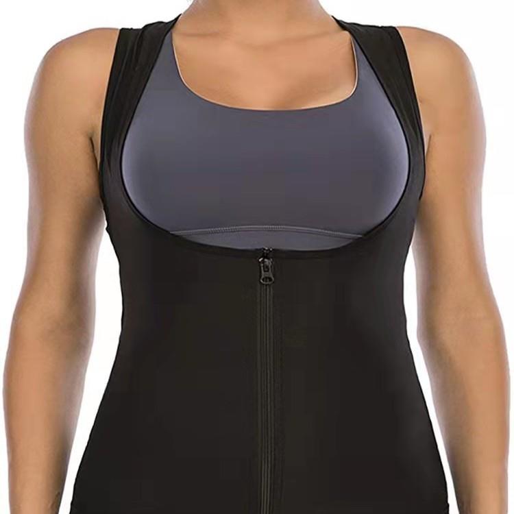 belly yoga sauna sports zipper fitness suit tight tight