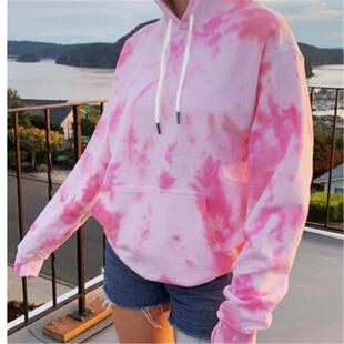 casual hooded street wear for Autumn tie loose women dye