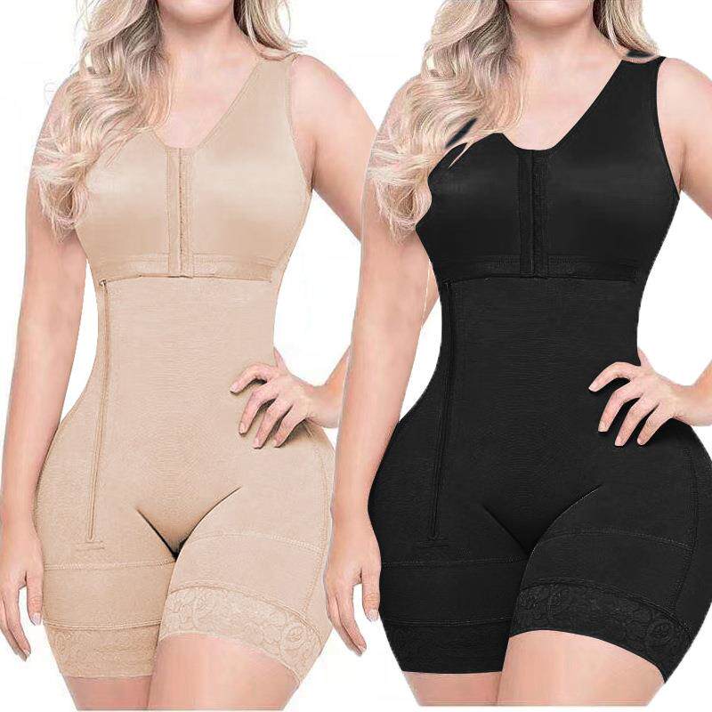 shaper one-piece zipper side with corset control tummy and