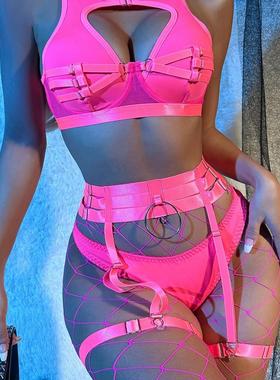 Set Sexy Colorful Hollow Fishnet Underwear Bra Straps