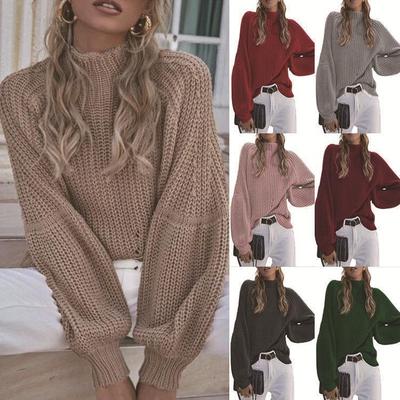 Solid Half Turtleneck Womens Turtleneck Women Sweater Loose