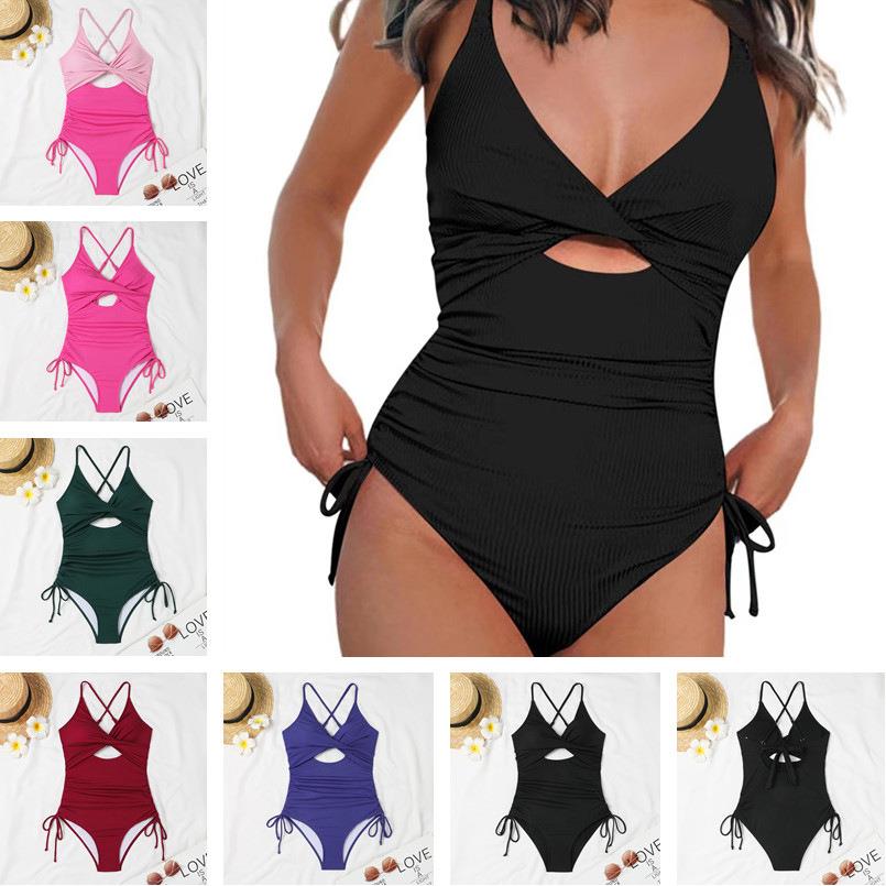 One-piece swimsuit sexy hollow womens backless