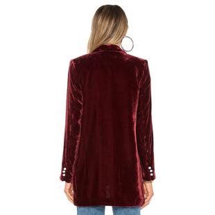 jacket lapel front ladies open solid for color blazers long