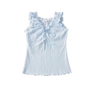 Summer slim fit pleated ruffled outer wear inner top ballet