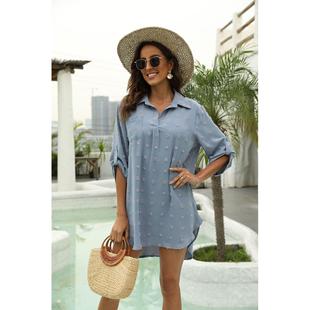 Big Pom Shirt Loose Jacquard Casual Clothing Chiffon