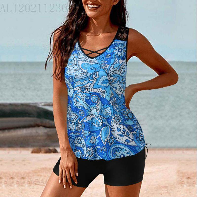 size women fat skirt boxer tankini woman Plus split suit