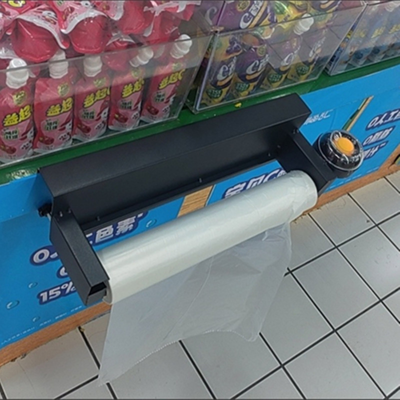 超市连卷袋支架挂式挂架货架柜台散称食品保鲜袋放置架子带湿手器