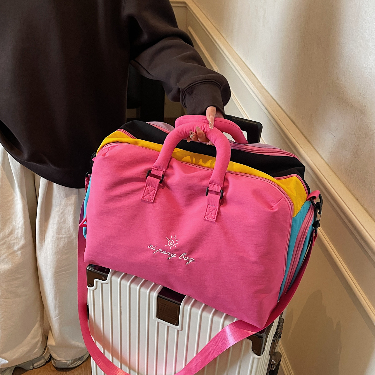 短途旅行包女大容量登机包出差手提行李包男运动健身包旅游收纳袋,箱包皮具/热销女包/男包,旅行袋,淘宝优惠券,粉丝福利购,淘宝优惠卷