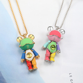 星际熊新款 毛衣链潮流配饰百搭时尚 卫衣链小熊吊坠朋克项链毛衣链