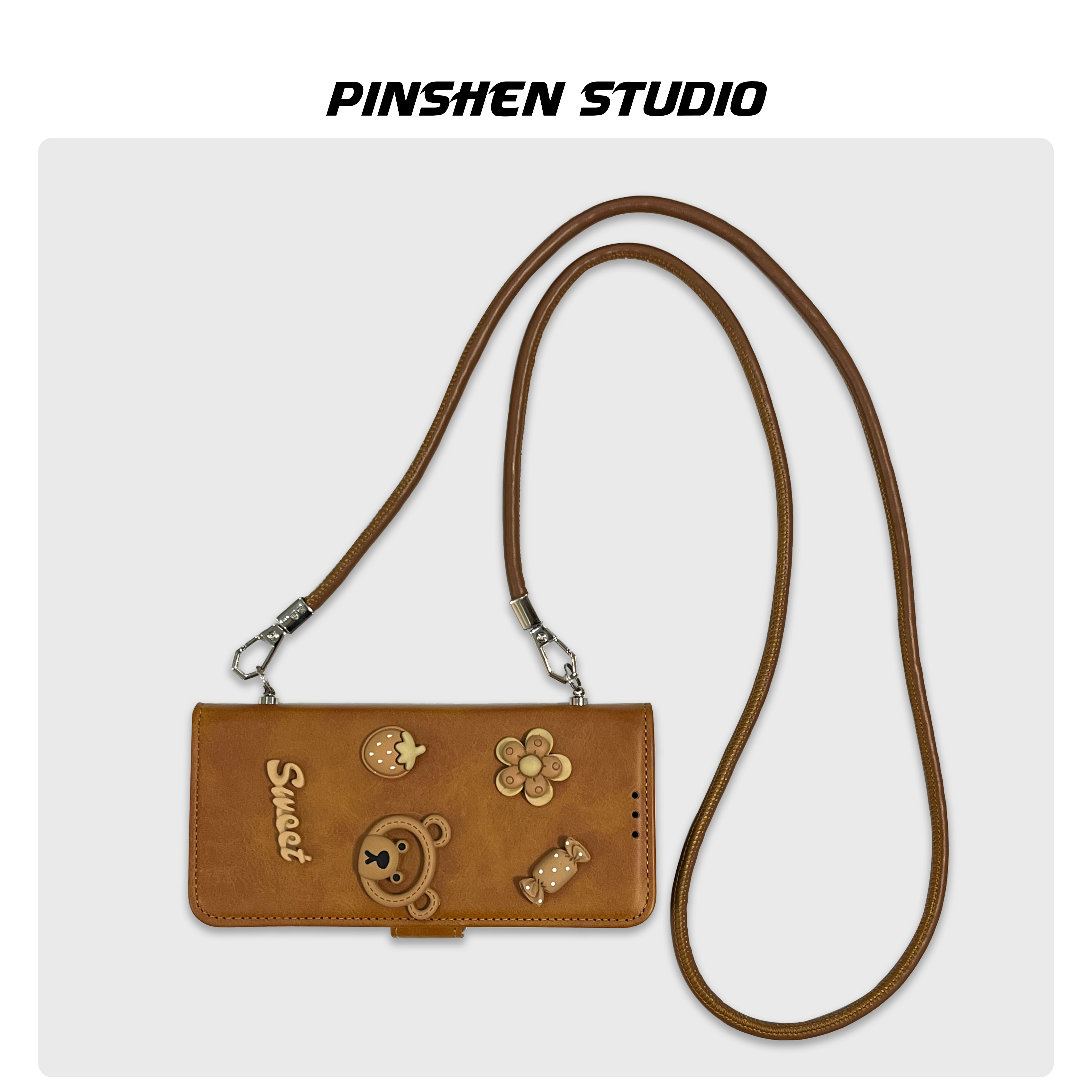 原创小众磁吸翻盖大地色小熊手提斜挎皮绳适用华为mate80pro手机壳全包防摔高级感个性秋冬新款苹果17保护套,3C数码配件,手机保护套/壳,淘宝优惠券,粉丝福利购,淘宝优惠卷