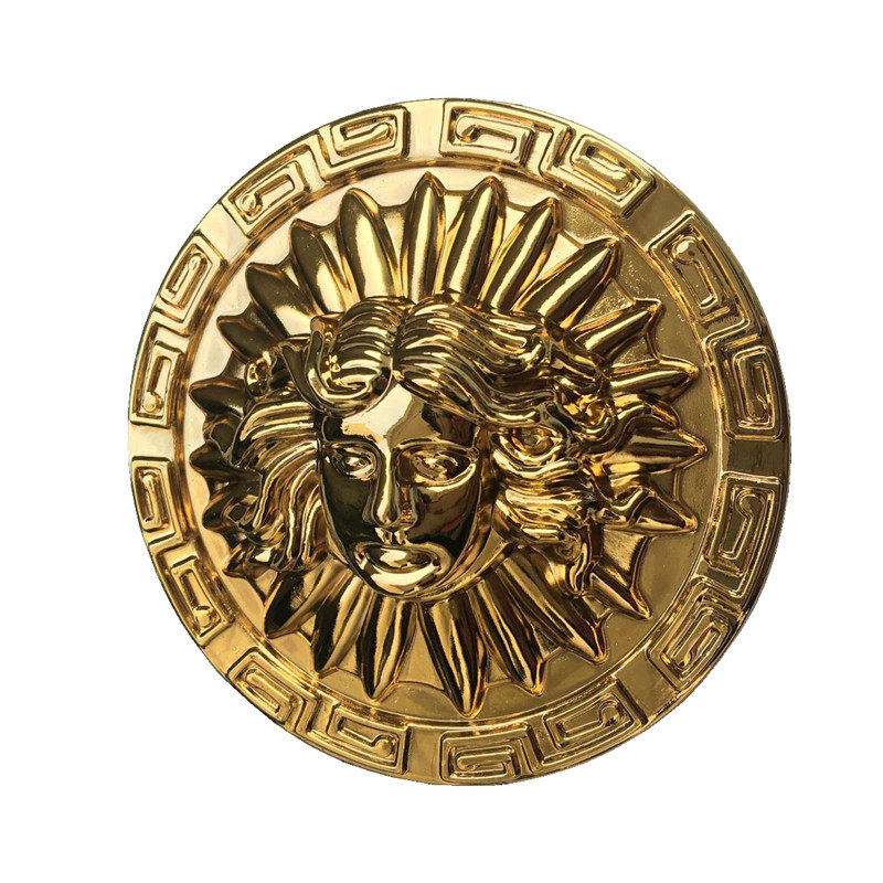 圆形人像金属装饰件床头沙发五金人头像意大利轻奢家具配件镀金色