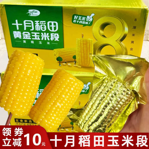 十月稻田玉米段黄金8cm玉米段8厘米黄糯苞米开 袋即食八厘米糯玉