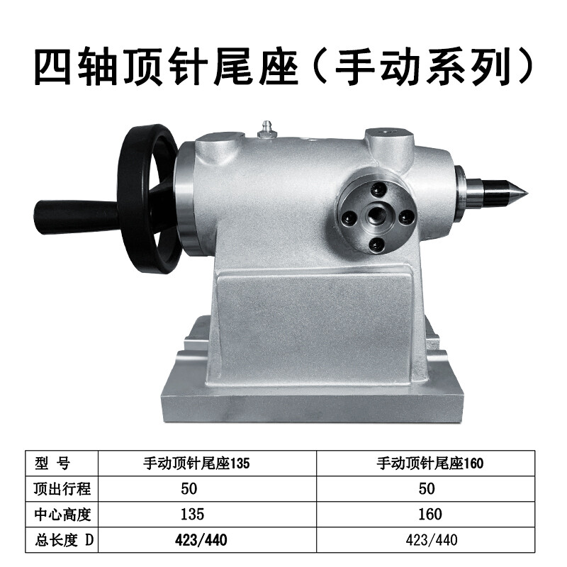 四轴顶针尾座铣床加工中心顶针尾座四轴尾座手动顶针尾座手动-中 标准件/零部件/工业耗材 分度头 原图主图