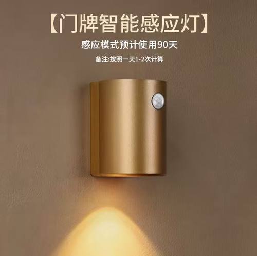 门牌感应灯人体led白天人来即亮免布线入户门灯无线磁吸充电壁灯
