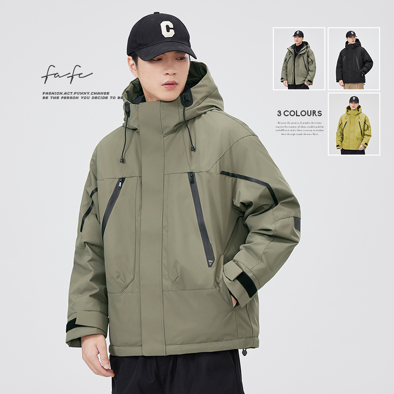 FAFC连帽防寒90白鹅绒冲锋羽绒服