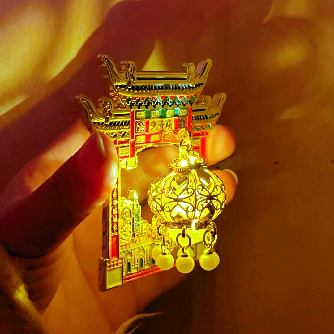 新款南京夫子庙发光灯笼金属冰箱贴创意旅游景点纪念品礼物送好友