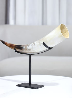 创意几何手工牛角艺术装饰摆件