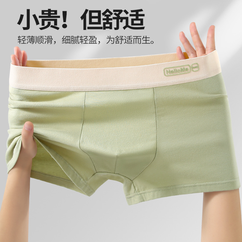 男士内裤男纯棉抗菌平角裤青年全棉质透气四角裤头男生大码短裤衩