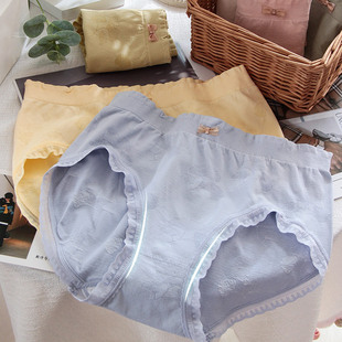 300 400斤胖MM无缝蕾丝内裤 女生加肥加大码 棉裆200斤宽松三角短裤