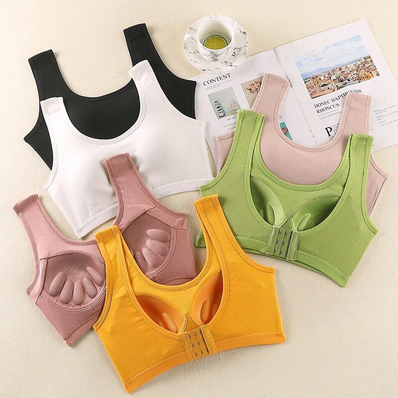 纯棉无钢圈一体大码内衣女美背文胸聚拢收副乳打底背心抹胸裹胸薄