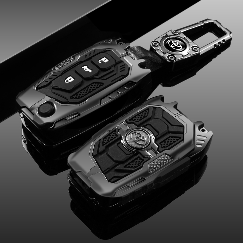 适用丰田卡罗拉钥匙套14-23款凯美瑞折叠汉兰达雷凌锐志车壳包扣