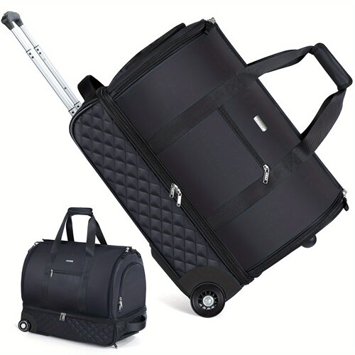 Rolling Garment Bag For Travel Convertible Duffel Bag With