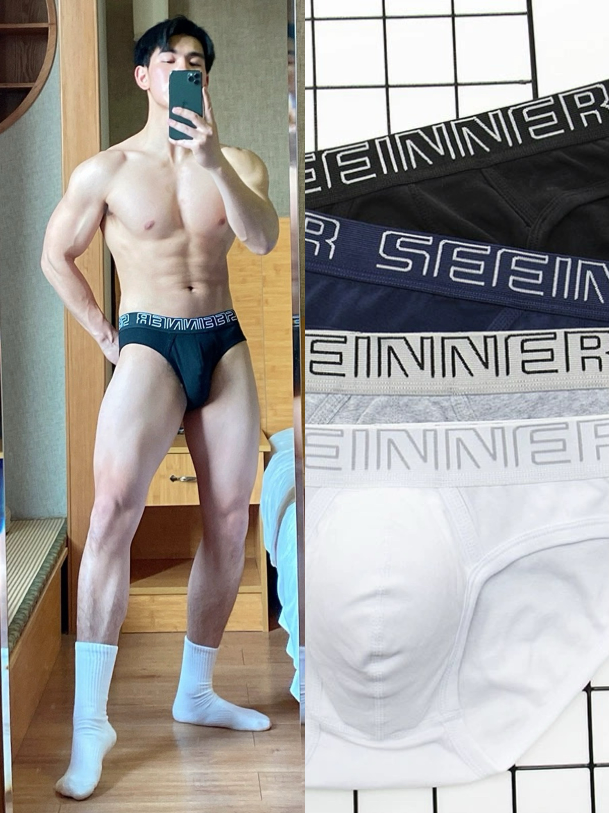 四月白羊的店 拍任意三条包邮 男士内裤纯棉纯色男士三角低腰