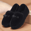 豆豆鞋女冬加绒2025新款老北京外穿一脚蹬保暖中老年厚底毛毛棉鞋