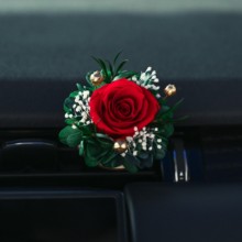 永生玫瑰干花车载出风口绿植摆件挂件小花束高级感车内女生装饰品