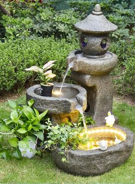 庭院流水景观中式假山喷泉摆件阳台花园造景客厅鱼池招财鱼缸装饰