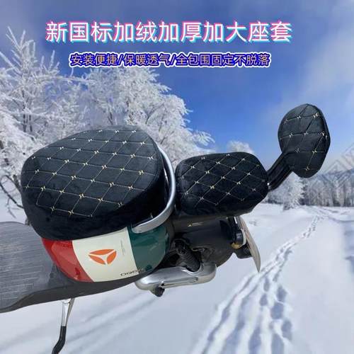 新国标电动车秋冬季加绒保暖座垫套雅迪DS6DQ6DE8DE2Q2Q1加大座套