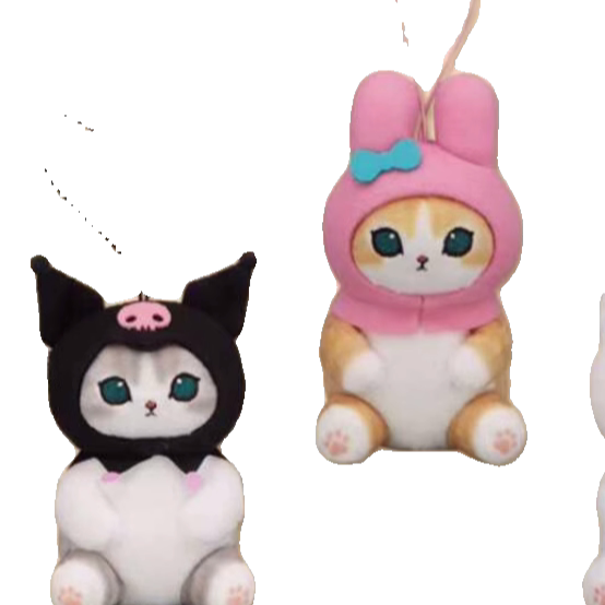 日本正版 FURYU三丽鸥mofusand联动 鲨鱼猫 丑鱼布丁狗 毛绒挂件图片