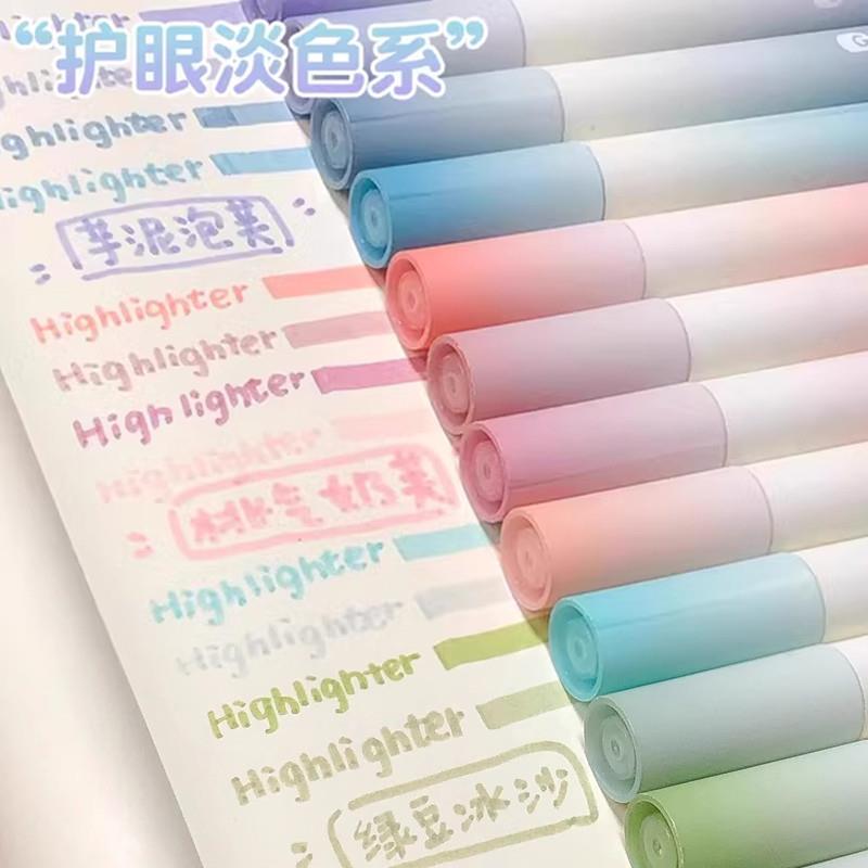 荧光标记笔荧光笔标记笔学生用记号笔彩色划重点高颜值女生手抄报图片