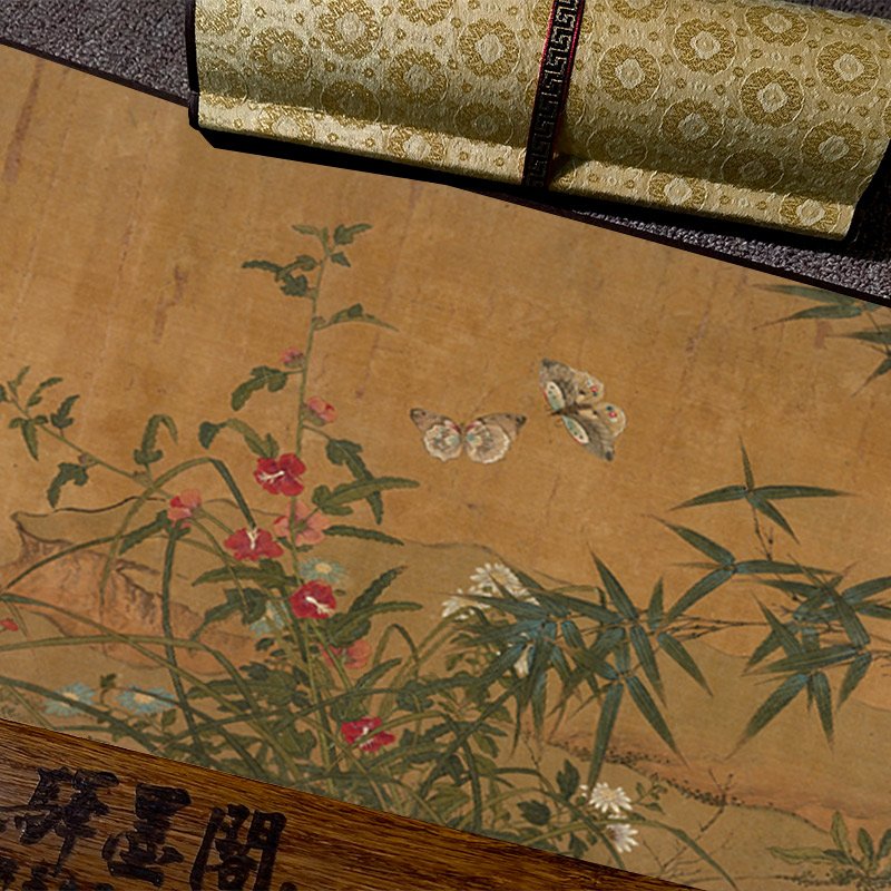 元 钱选 花鸟图全卷古代名家工笔花鸟画长卷高清微喷复刻学习临摹