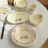 安木良品 杯碗盘 雪人圣诞小屋陶瓷餐具套装 大厂订单 韩国ins冬季