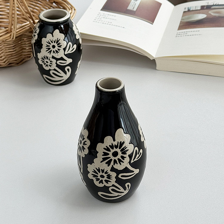 安木良品 外贸原单 日式田园复古格调花卉陶瓷摆件民宿家居花瓶,家居饰品,花瓶,淘宝优惠券,粉丝福利购,淘宝优惠卷