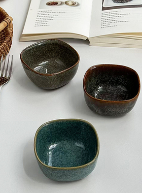 安木良品 外贸出口 日式复古高级感重工窑变陶瓷小碗油盐酱醋味碟