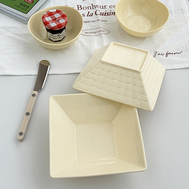 安木良品 出口订单 韩国ins可爱奶黄陶瓷零食甜品酱料奶油小碟碗,餐饮具,碟,淘宝优惠券,粉丝福利购,淘宝优惠卷