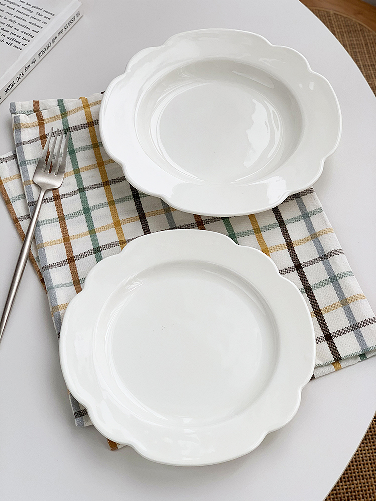 外贸出口酒店饭店白瓷陶瓷西餐盘