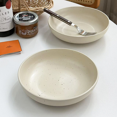 安木良品 韩国ins风艺术泼墨釉下彩陶瓷深口汤碗大号沙拉碗家用盘